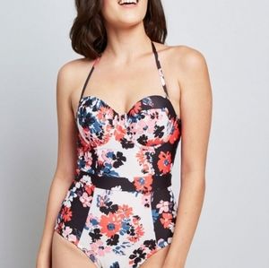 Modcloth The Harper Floral One-Piece Swimsuit